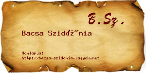 Bacsa Szidónia névjegykártya